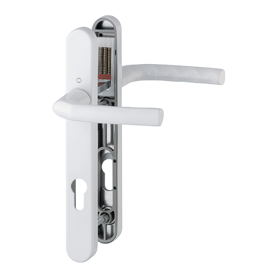 HOPPE Birmingham 92mm UPVC Lever Door Furniture 122mm Screw Centers 1117/3811N 92mm Centres White - Click Image to Close
