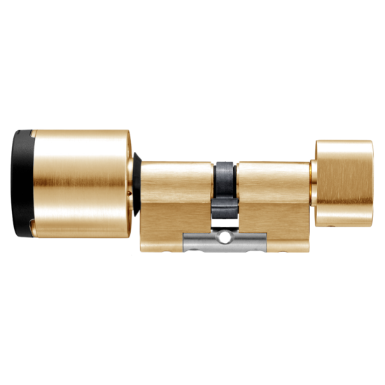 EVVA AirKey Euro Double Proximity - Turn Cylinder Sizes 62mm to 92mm Polished Brass - Click Image to Close