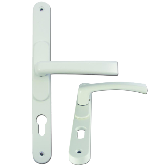 FLEXI UPVC Lever Door Furniture 59mm - 96mm Centres WH - Click Image to Close