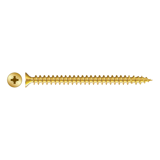 RAPIERSTAR Sharp Point Wood Screw - Countersunk 5.0mm x 40mm - YP (Qty 200) - Click Image to Close