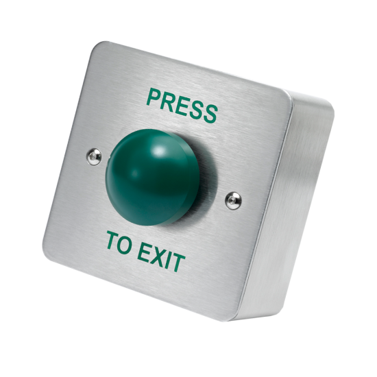 ICS Exit Button Green Dome Surface Fitting 1 Gang Low Duty DRB044S-SS-PTE - Click Image to Close