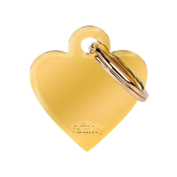 SILCA My Family Heart Shape ID Tag With Split Ring Small Brass