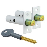 YALE PM444 Door Security Rack Bolt 60mm WH 2 Bolts 1 Key Visi