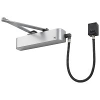 UNION CE4F-E Size 4 Electromagnetic Overhead Door Closer With Swing Free Or Hold Open Facility Silver