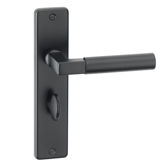 ASEC URBAN San Diego Bathroom Lever on Plate Door Furniture Ebony Black (Boxed) - Click Image to Close