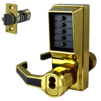 DORMAKABA Simplex L1000 Series L1041B Digital Lock Lever Operated With Key Override & Passage Set PB LH With Cylinder LL1041B-03