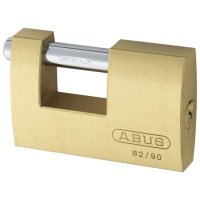 ABUS 82 Series Brass Sliding Shackle Shutter Padlock 90mm KA (8523) 82/90 Boxed