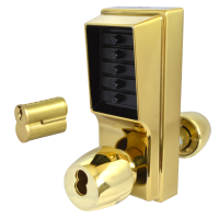 DORMAKABA Series 1000 1041B Knob Operated Digital Lock With Key Override & Passage Set PB With Cylinder 1041B-03