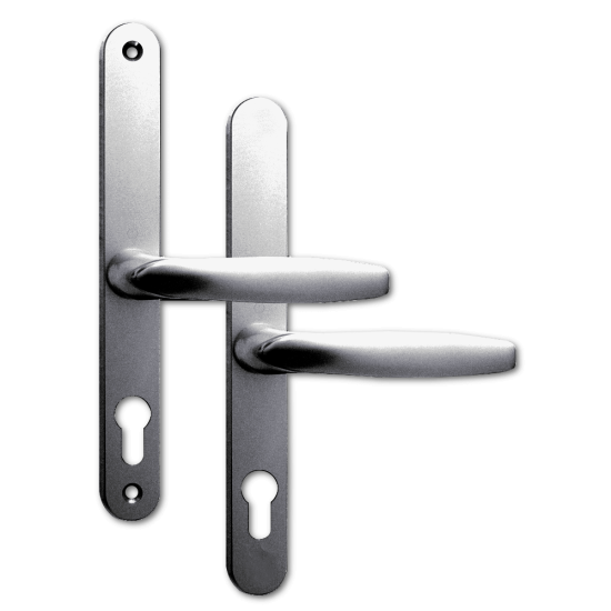 ASEC 68mm Lever UPVC Door Furniture No Snib Polished Silver - Click Image to Close