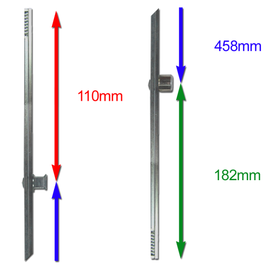 ASEC Modular Repair Lock Locking Point Extensions (UPVC Door) - 2 Mushroom & 2 Roller Std - Click Image to Close