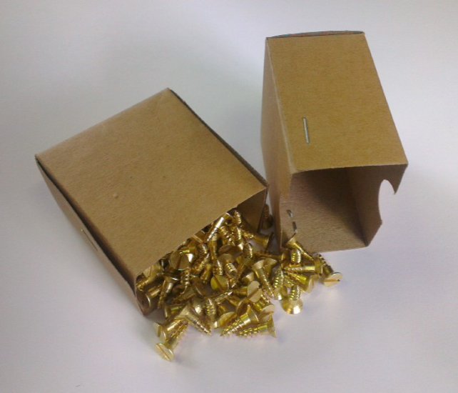 200 x Slotted Countersunk Brass Woodscrews 2 x 1/2'' - Click Image to Close