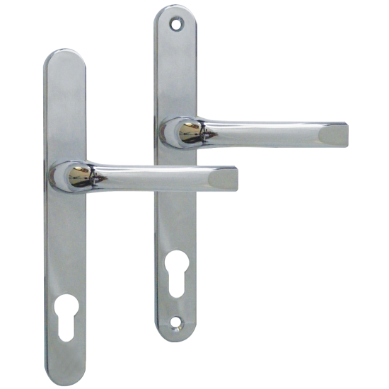 ASEC Lever/Lever UPVC Furniture To Suit Roto - 230mm Backplate Chrome - Click Image to Close