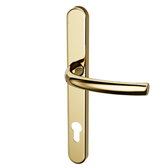 HOPPE Suited Lever/Lever Handle 240mm Backplate With 92mm Centres AR7550/3492 Polished Brass 50021394 - Click Image to Close