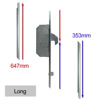 ASEC Modular Repair Lock Locking Point Extensions (UPVC Door) - 2 Hook & 2 Roller Long