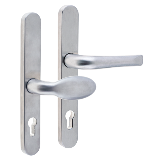MILA Supa 92/62mm Lever/Pad - 240mm Backplate Brushed Stainless Steel - Click Image to Close