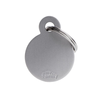 SILCA My Family Round Disc ID Tag With Split Ring Small Grey