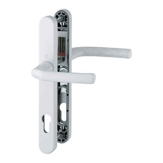 HOPPE Birmingham 92mm UPVC Lever Door Furniture 215mm Screw Centers 1117/3810N 92mm Centres White - Click Image to Close