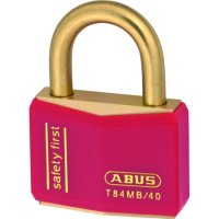 ABUS T84MB Series Brass Open Shackle Padlock 43mm Brass Shackle KA (8404) Red T84MB/40 Boxed