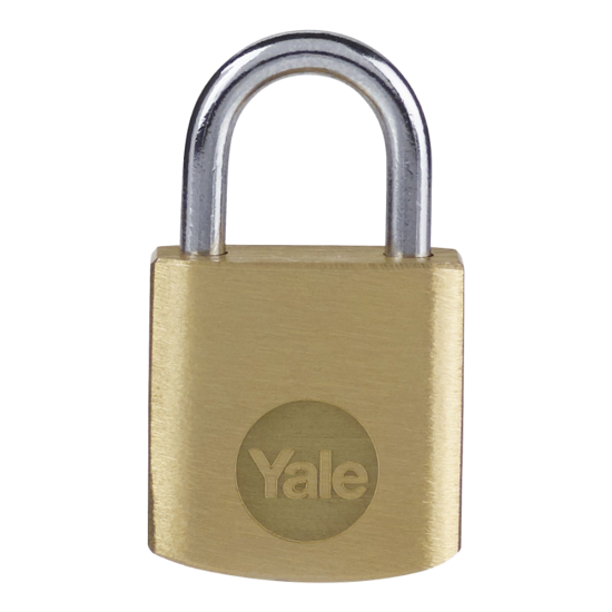 YALE Y110B Brass Open Shackle Padlock 20mm Single Keyed To Differ - Click Image to Close