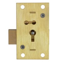 ASEC 51 2 & 4 Lever Straight Cupboard Lock 2 Lever 64mm SB KD Visi