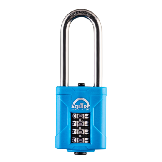 SQUIRE CP40S & CP50S All-Weather Long Shackle Combination Padlock CP40S/2.5 Visi - Click Image to Close