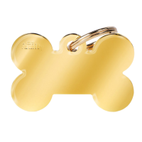 SILCA My Family Bone Shape ID Tag With Split Ring Large Brass