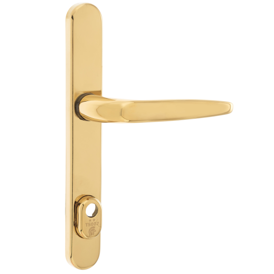 TROJAN TS007 2 Star UPVC Lever Handle Gold - Click Image to Close