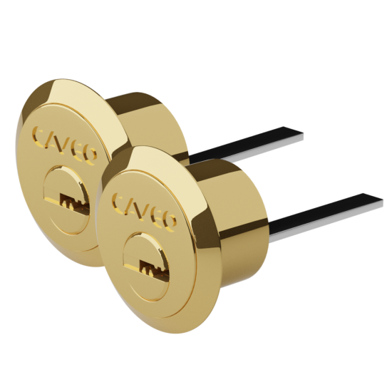 CAVEO Dimple Rim Cylinder Keyed Alike Pair PB 3 Keys - Click Image to Close