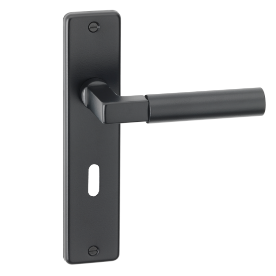 ASEC URBAN San Diego Lever on Plate Lock Door Furniture Ebony Black (Boxed) - Click Image to Close