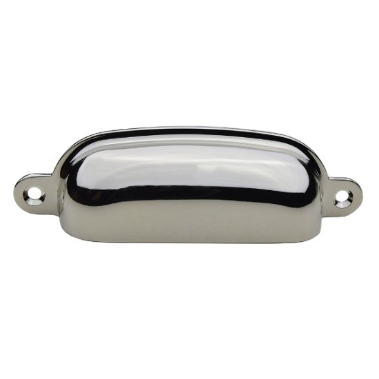 Polished Nickel BN-3 Large Forged Brass Bin Pull - Click Image to Close