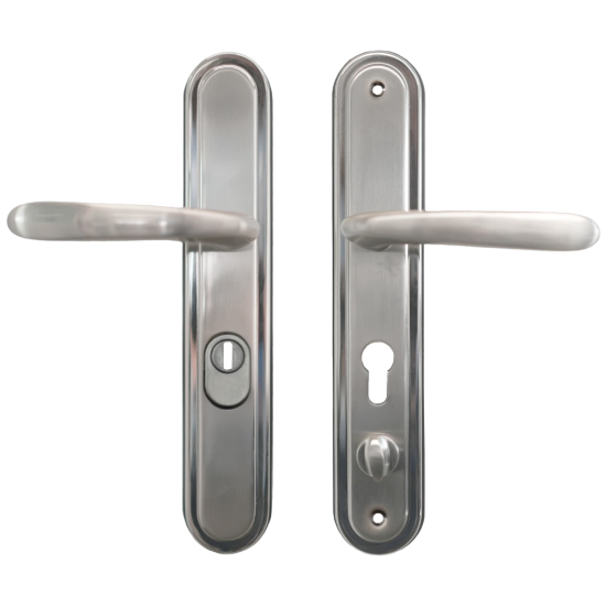 HOOPLY 201208 Lever Door Handle 68mm Centres C/W Snib Left Hand - Click Image to Close
