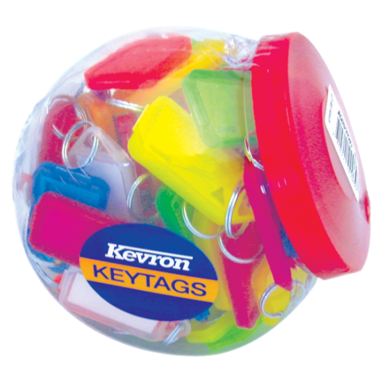 KEVRON ID30 Giant Tags Display Tub 70pcs Assorted Colours Assorted Colours x 70 - Click Image to Close