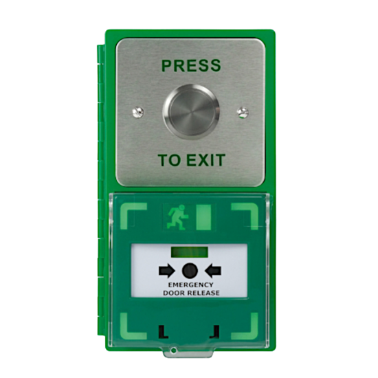 ICS Dual Unit MCP110 Call Point With Large 35mm Exit Button Vertical DBB-H-06-110-V - Click Image to Close
