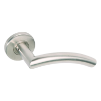 BRITON Curved Mitred Lever on Rose with Round Bar Curved Mitred 4205.19.SS