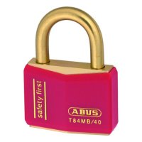 ABUS T84MB Series Brass Open Shackle Padlock 43mm Brass Shackle KD (22715) Red T84MB/40 Boxed