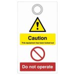 ASEC Double Sided Lockout Tagout Tags `Caution - Do Not Operate` 75mm