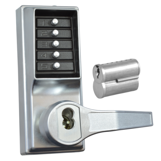 DORMAKABA LP1000 Series Front Only Digital Lock To Suit Panic Latch With Key Override SC RH With Cylinder - Click Image to Close