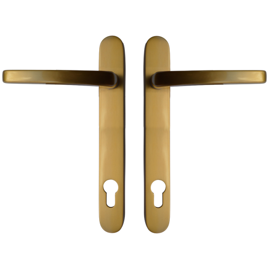ASEC Vital Lever Short Backplate 122mm Brushed Gold 122mm Centres - Click Image to Close