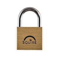 SQUIRE Lion Brass Open Shackle Padlock with Stainless Steel Shackle 40mm