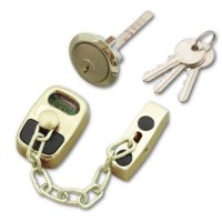 ASEC Door Chain with External Cylinder Gold