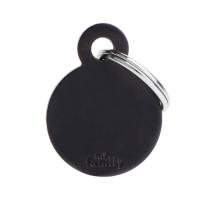 SILCA My Family Round Disc ID Tag With Split Ring Small Black