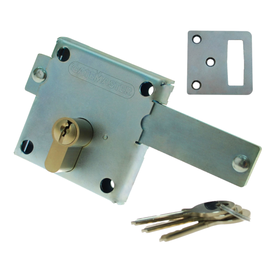 GATEMASTER Long Throw Gate Locking Bolt With Cylinder For Gates Up To 60mm Depth GLB02 - Click Image to Close