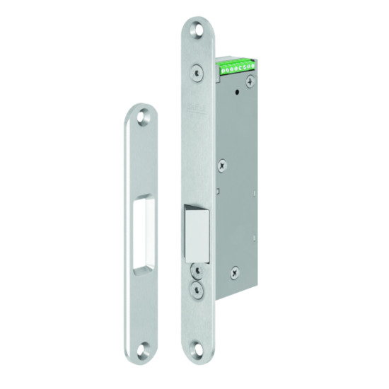 ABLOY Eff Eff 351M.80 Motorised Lock 12/24V DC Fail Unlocked Stainless Steel - Click Image to Close
