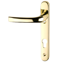 ASEC 92 Lever/Lever UPVC Furniture - 220mm Backplate Gold