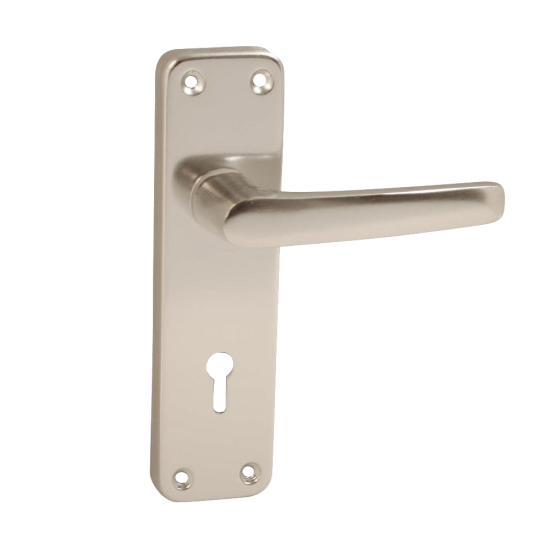 ASEC Stafford Plate Furniture Lever Lock Handle Polished Anodised Aluminium - Click Image to Close