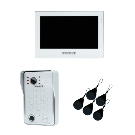 AMALOCK SV2 Smart Video Entry Kit Surface With Keypad Including 7 Inch Monitor - Click Image to Close