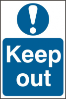 ASEC `Keep Out` 200mm x 300mm PVC Self Adhesive Sign 1 Per Sheet