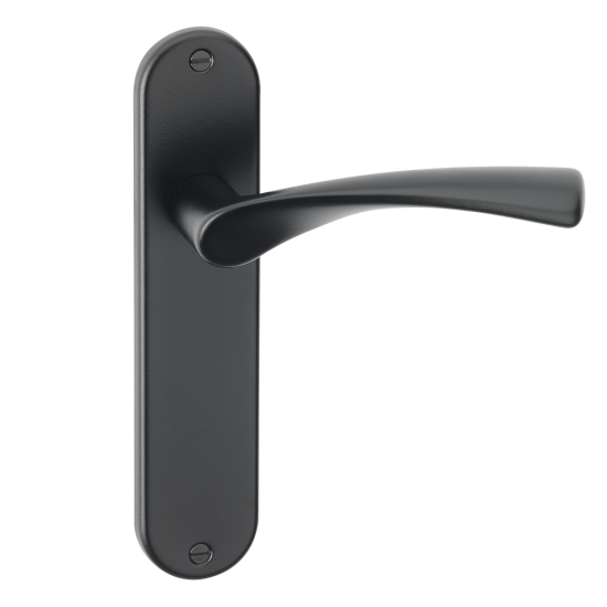 ASEC URBAN Miami Lever on Plate Latch Door Furniture Ebony Black (Boxed) - Click Image to Close