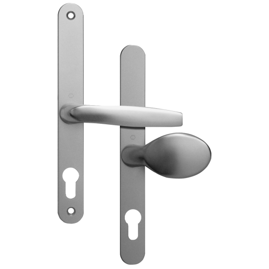ASEC 68mm Lever Pad UPVC Door Furniture With Snib Silver - Click Image to Close
