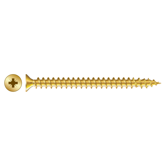 RAPIERSTAR Sharp Point Wood Screw - Countersunk 4.0mm x 35mm - YP (Qty 200) - Click Image to Close